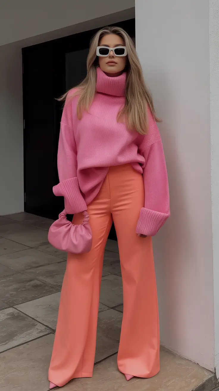2026 outfit ideas Electric Pink Meets Tangerine Energy