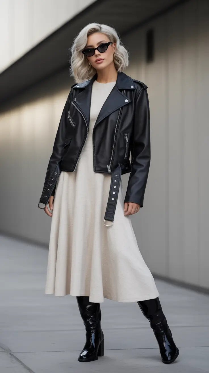 2026 outfit ideas Leather Grace with a Feminine Spin