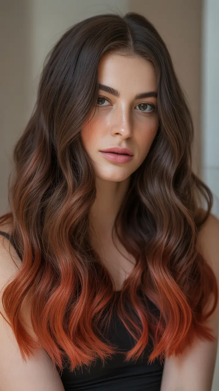balayage hair color for winter 2025 2026 Burnt Caramel Balayage