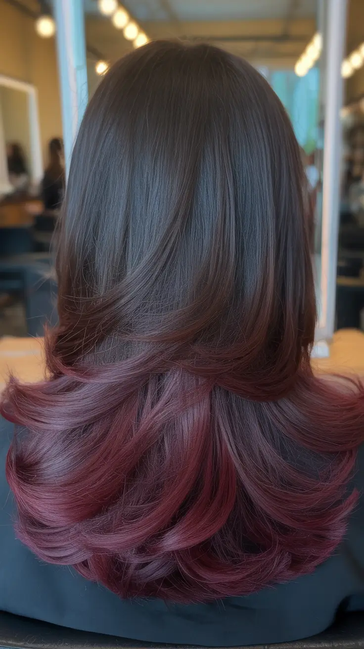 balayage hair color for winter 2025 2026 Mulled Wine Balayage