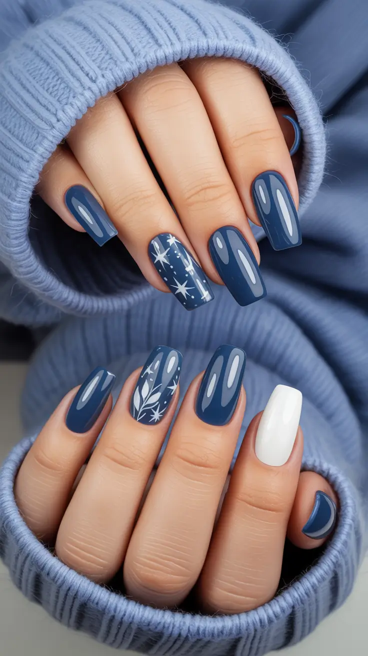 Blue Winter Nails 2025–2026 Frost & Constellation