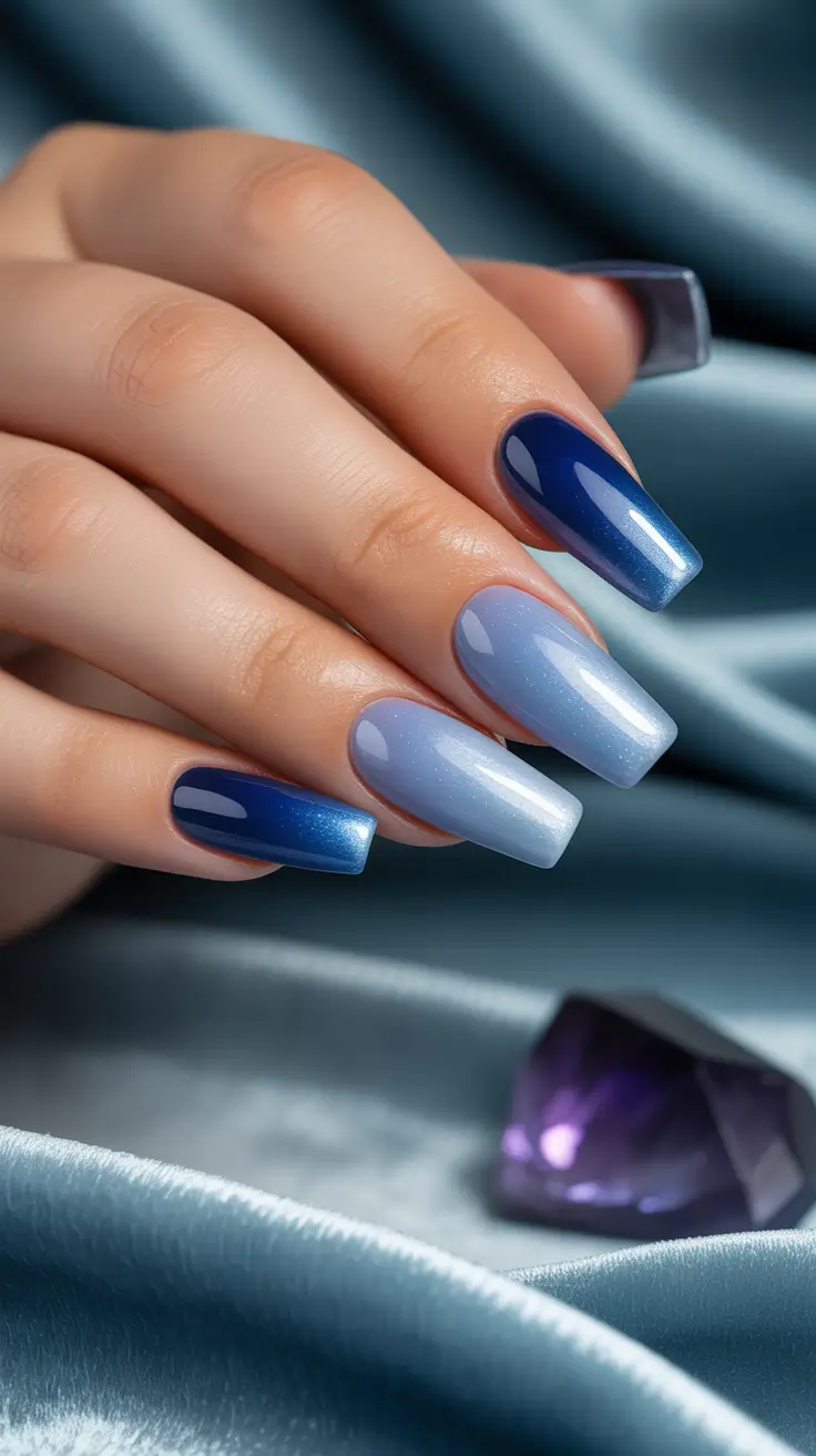 Blue Winter Nails 2025–2026 Faded Blue Elegance