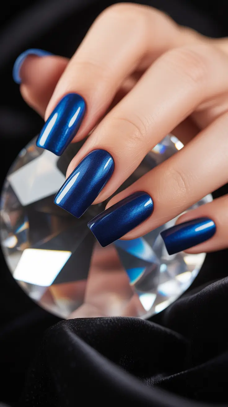 Blue Winter Nails 2025–2026 Royal Midnight Shine