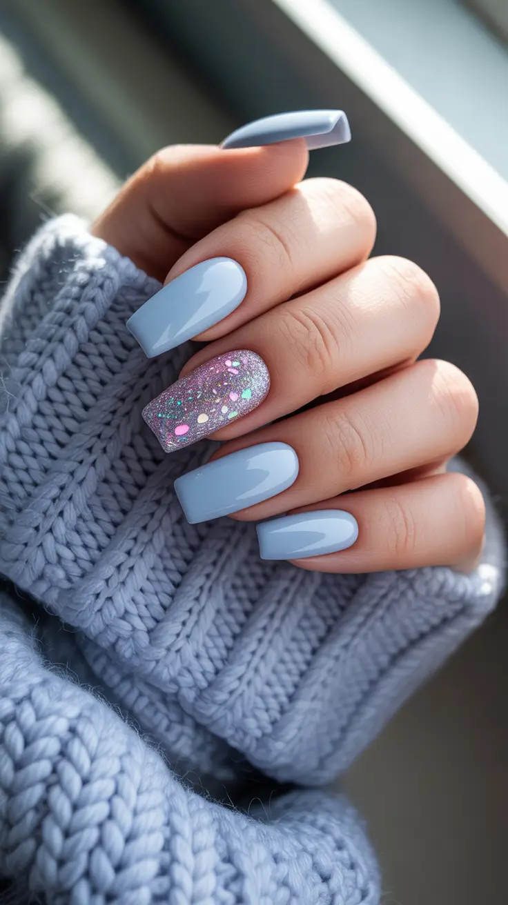 Blue Winter Nails 2025–2026 Icy Sky Illusion
