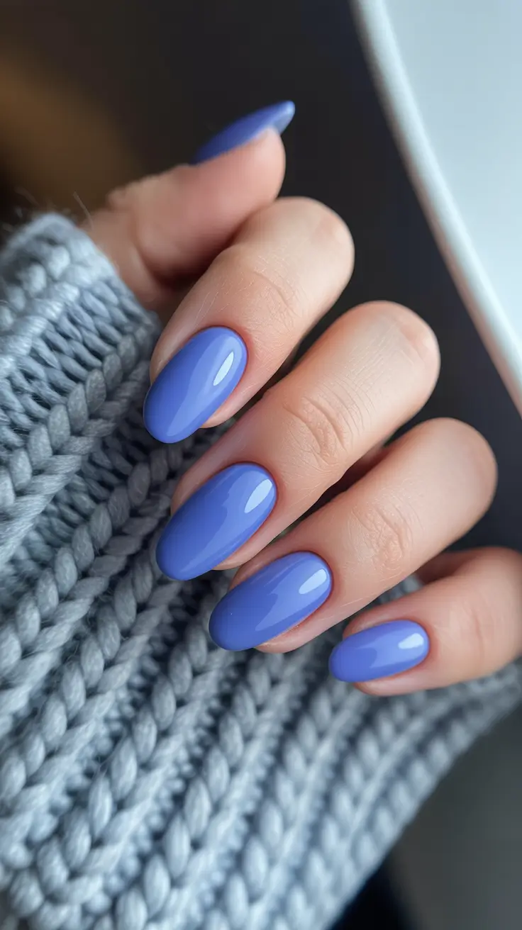 Blue Winter Nails 2025–2026 Frosted Periwinkle Dream