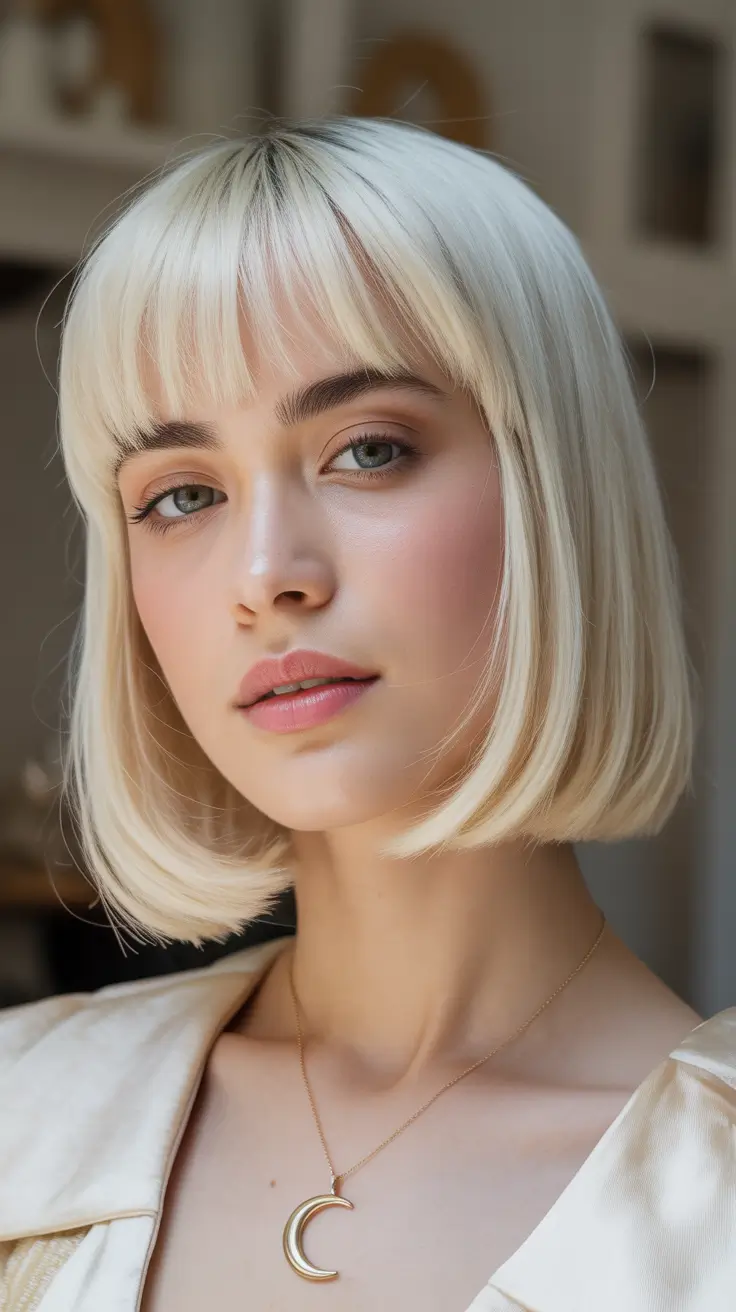 Bob Hairstyles Ideas Winter 2025–2026 Icy Blonde Classic Bob