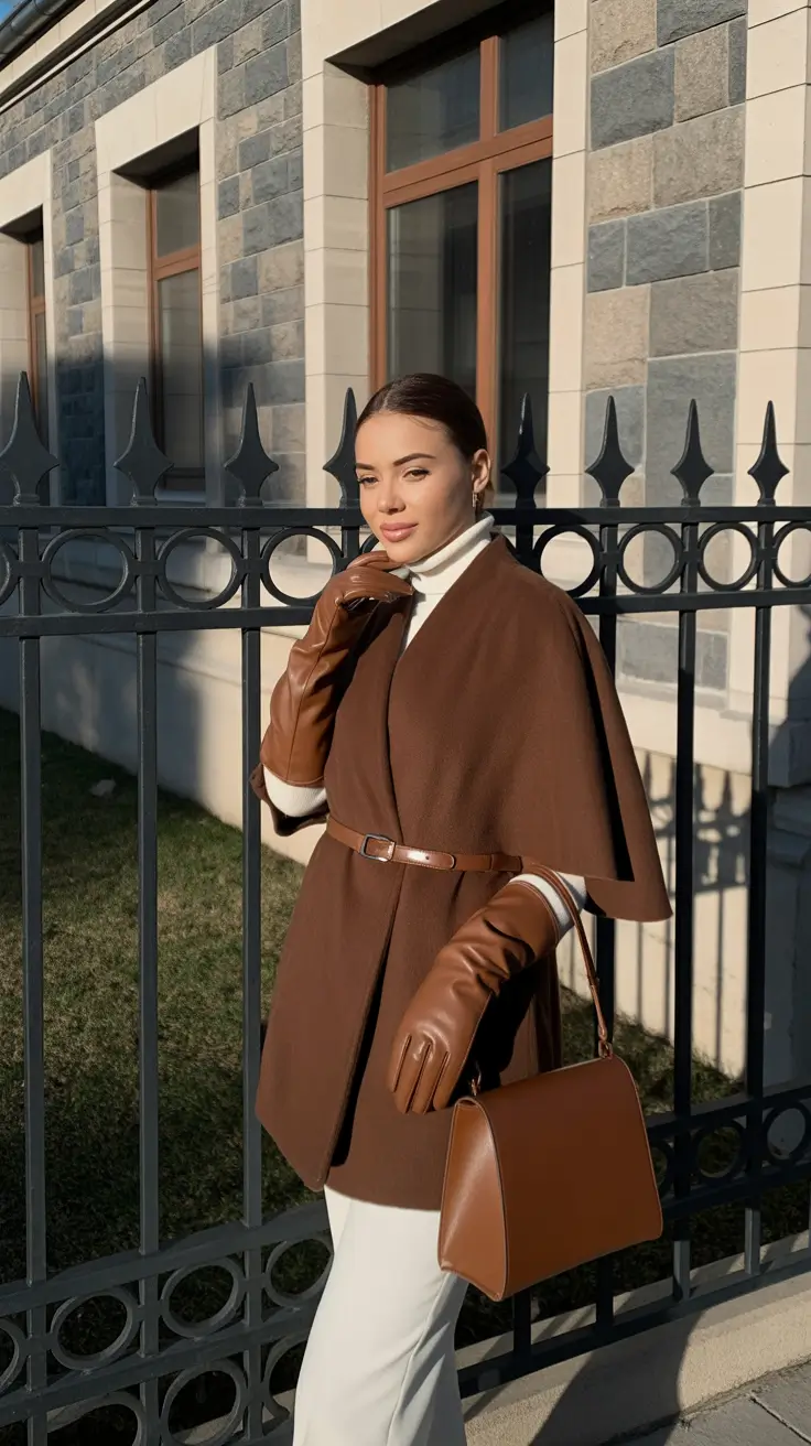 Casual Winter Outfits for Women 2025-2026 Modern Camel Cape
