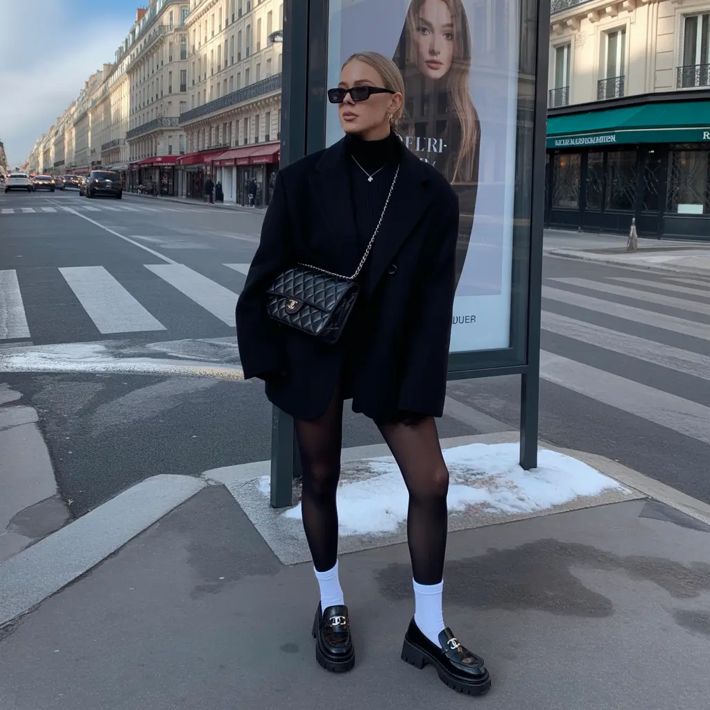 Chic Early Winter Outfit Ideas 2025 2026 Downtown Chic with a Bold Twist