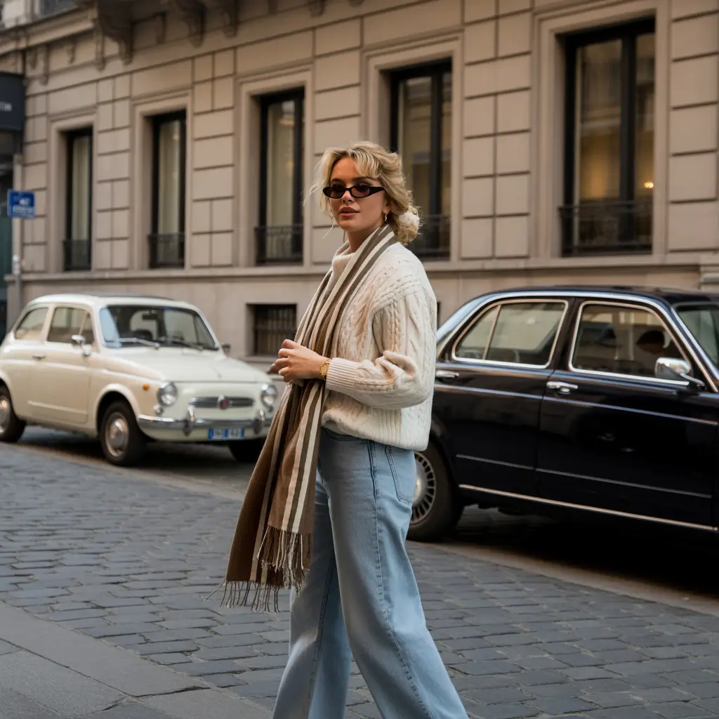 Cozy Outfits to Wear in November 2025 Cable-Knit Charm with a Touch of Retro