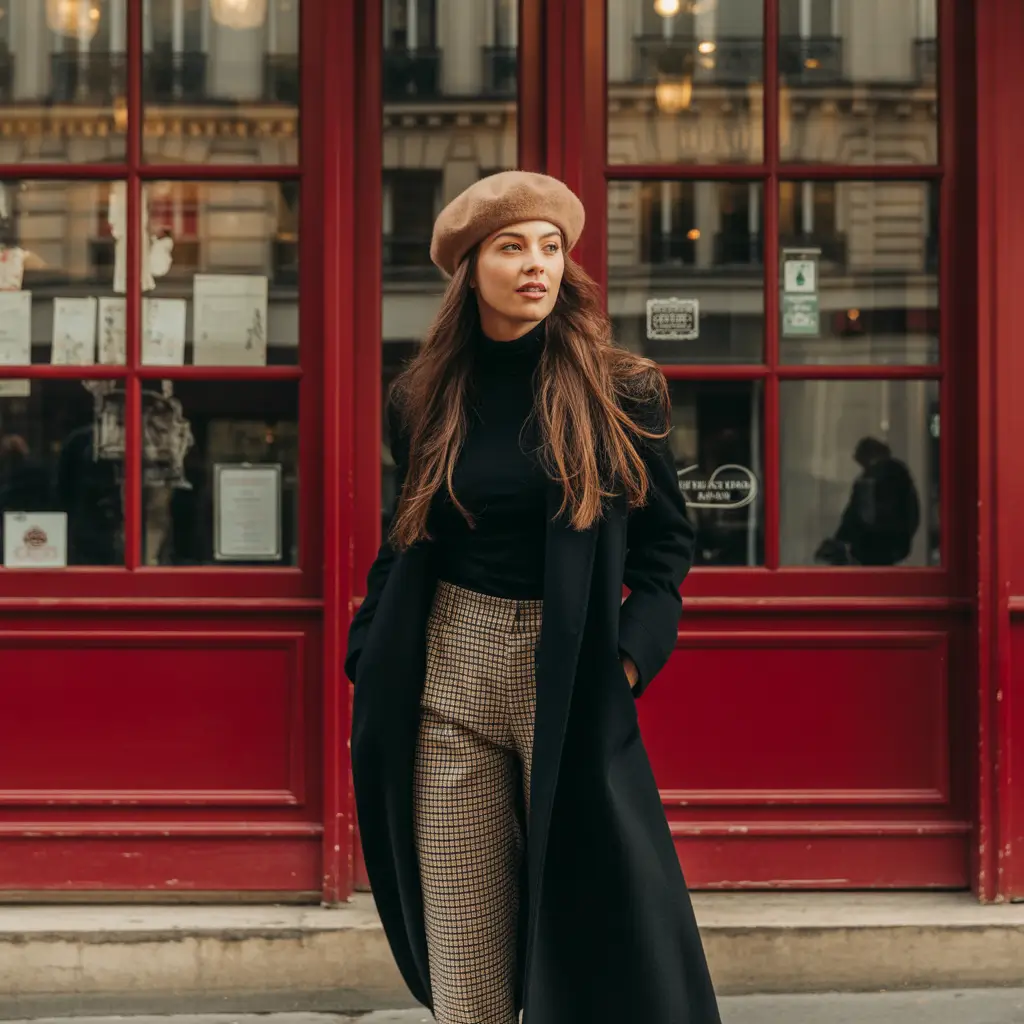 Cozy Outfits to Wear in November 2025 Parisian Mood in Plaid and Black