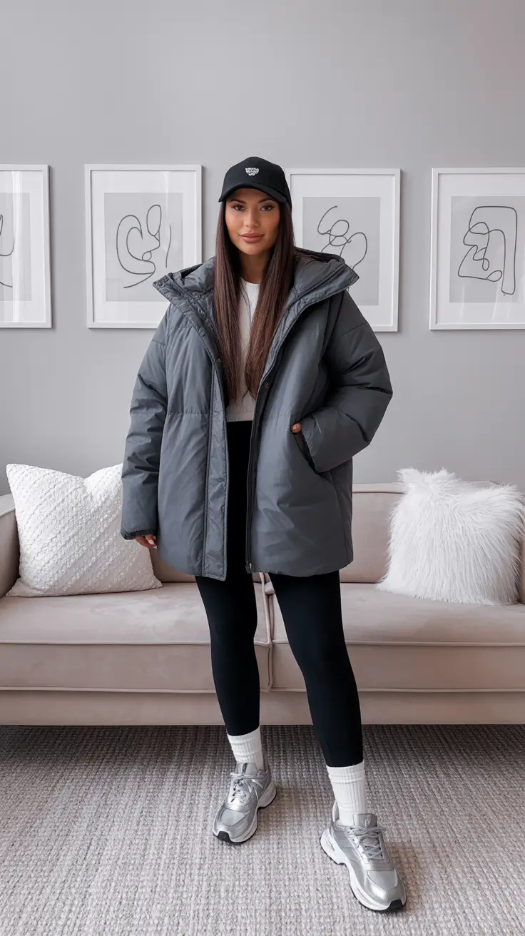 Cozy Puffer Jacket Outfit: Winter 2025 - 2026 Sporty Gray with a Minimal Touch