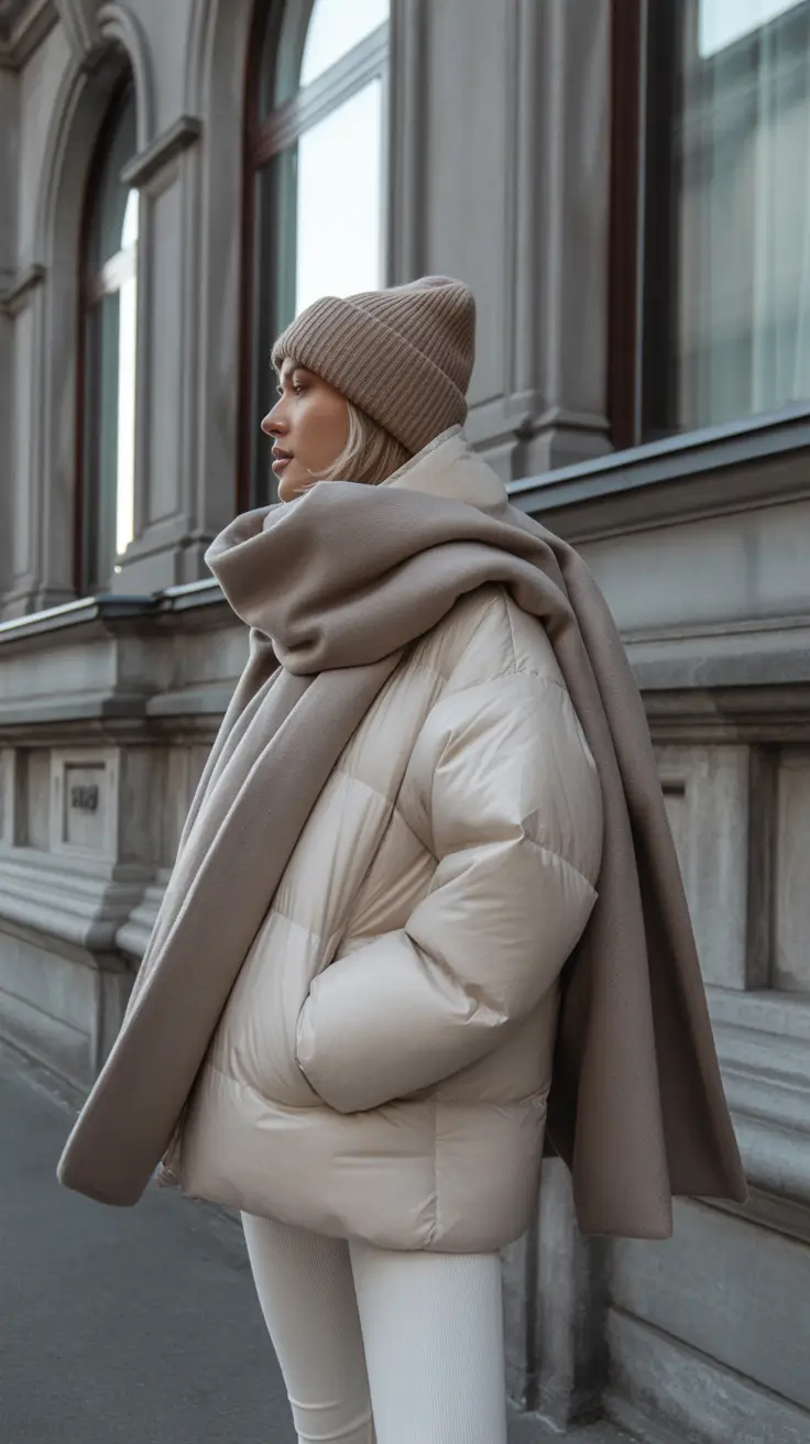 Cozy Puffer Jacket Outfit: Winter 2025 - 2026 Soft Monochrome Layers