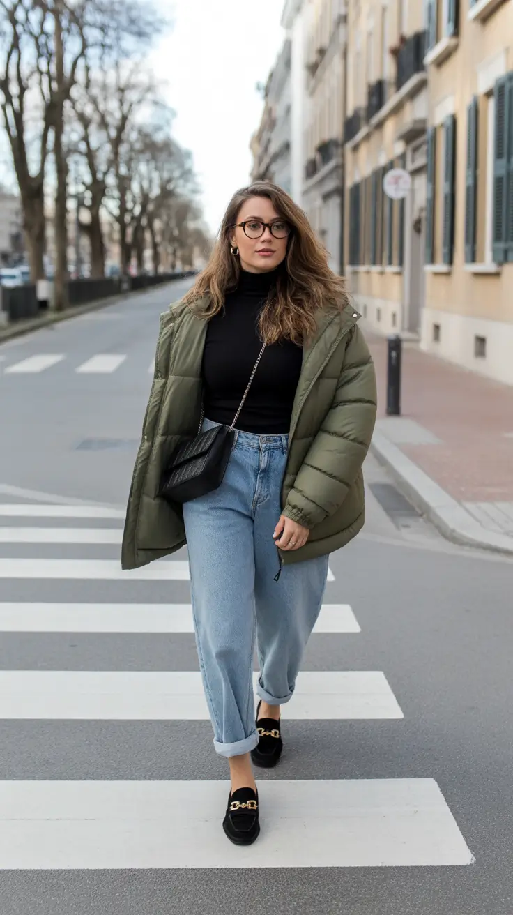 Cozy Puffer Jacket Outfit: Winter 2025 - 2026 Everyday Green with Effortless Charm
