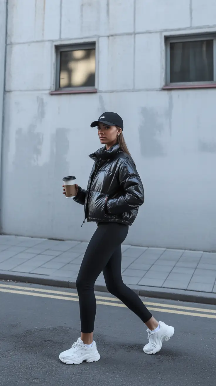 Cozy Puffer Jacket Outfit: Winter 2025 - 2026 Sporty Black with Sleek Energy