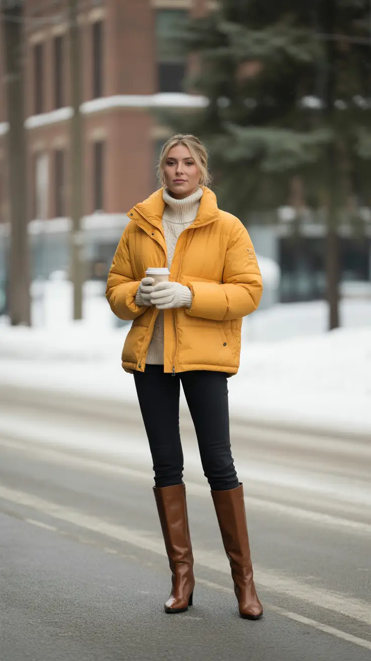Cozy Puffer Jacket Outfit: Winter 2025 - 2026 Golden Warmth and Classic Comfort