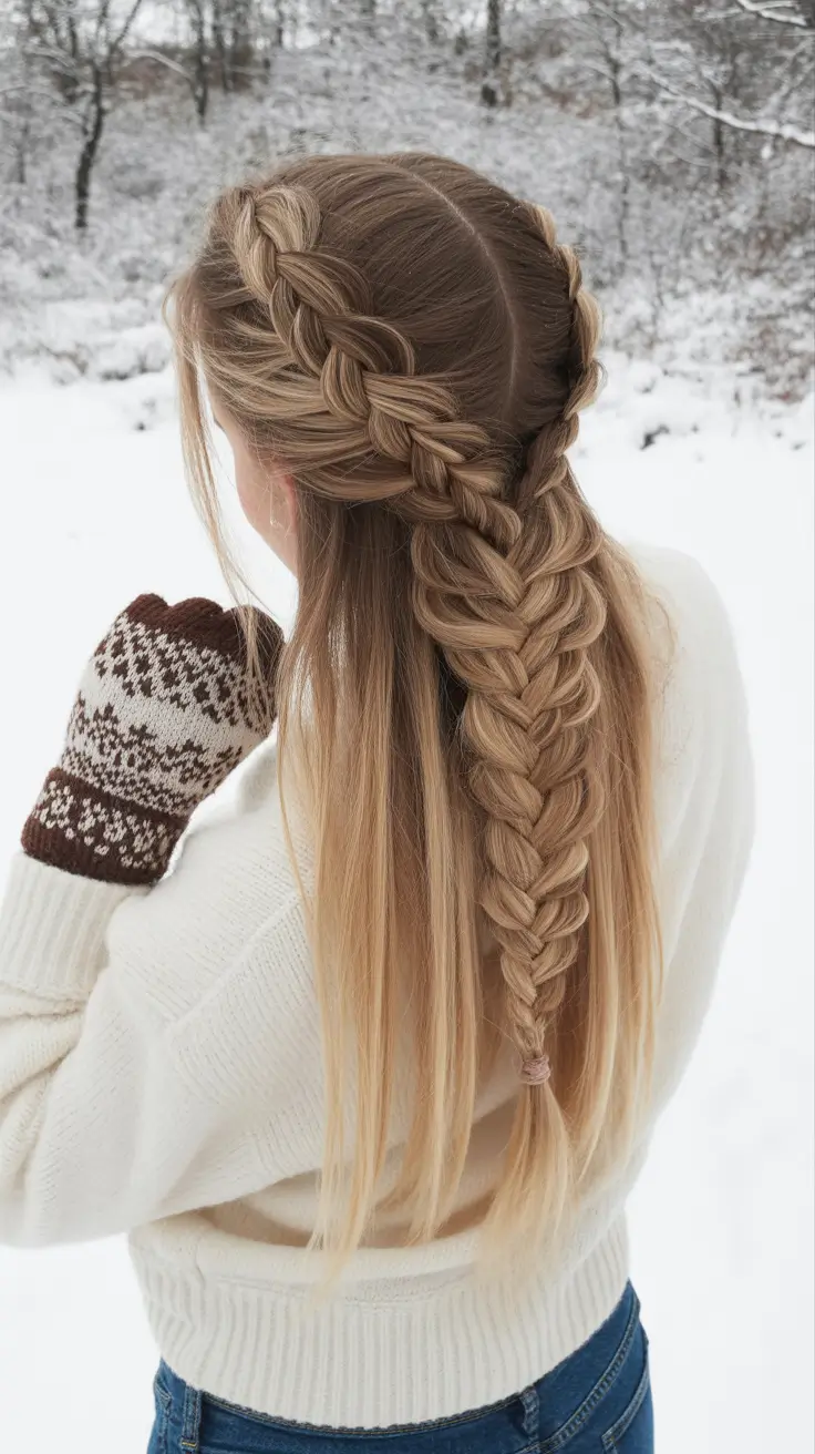Cute Hairstyles for Winter 2025 2026 Romantic Fishtail Braid for Cozy Days