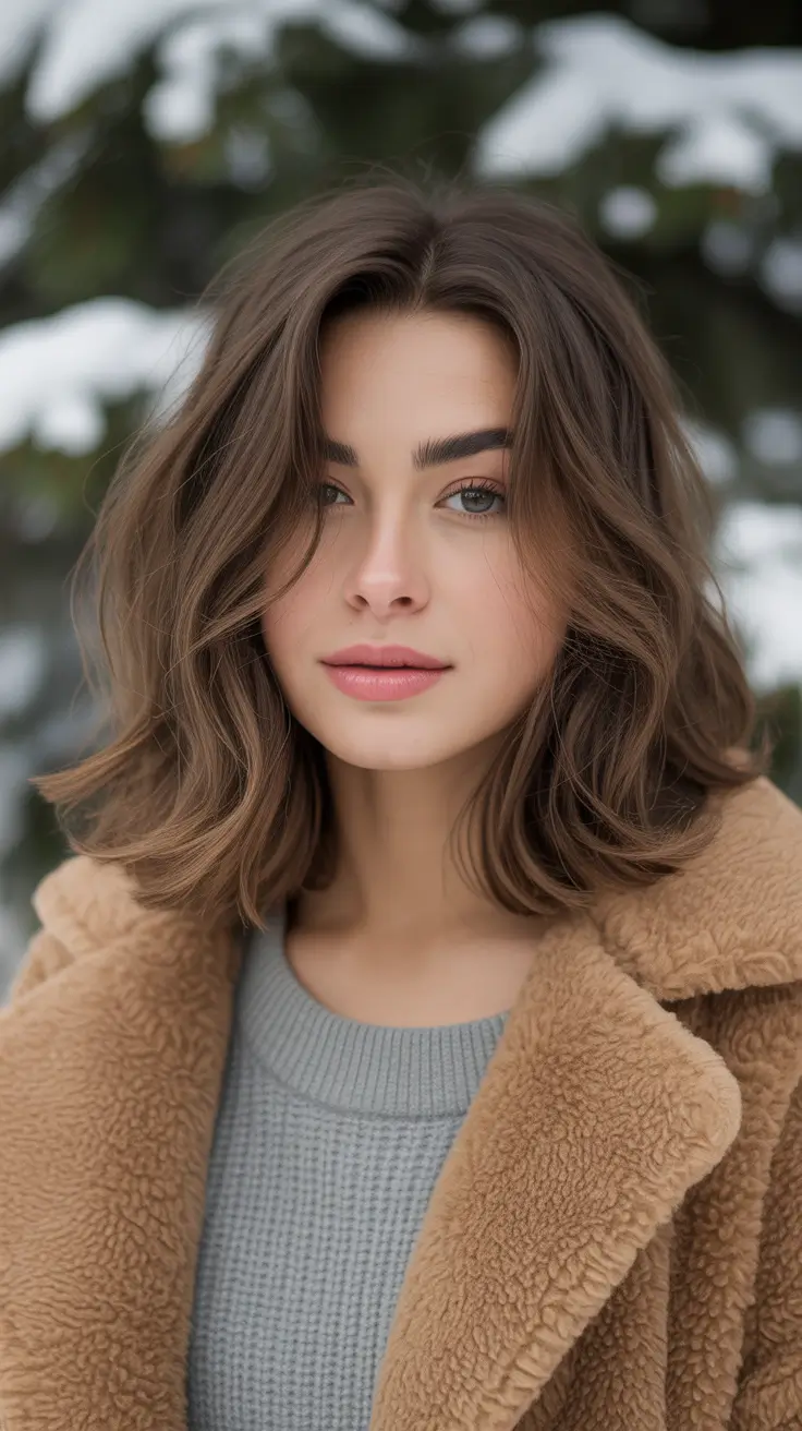 Cute Winter Haircuts 2025-2026 Inspiration Soft Winter Bob with Natural Texture