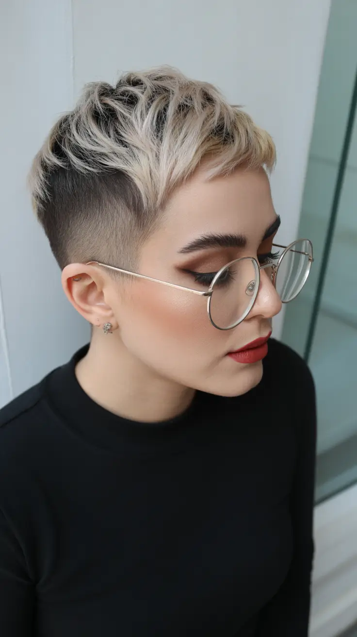 Cute Winter Haircuts 2025-2026 Inspiration Textured Pixie with Blonde Dimension