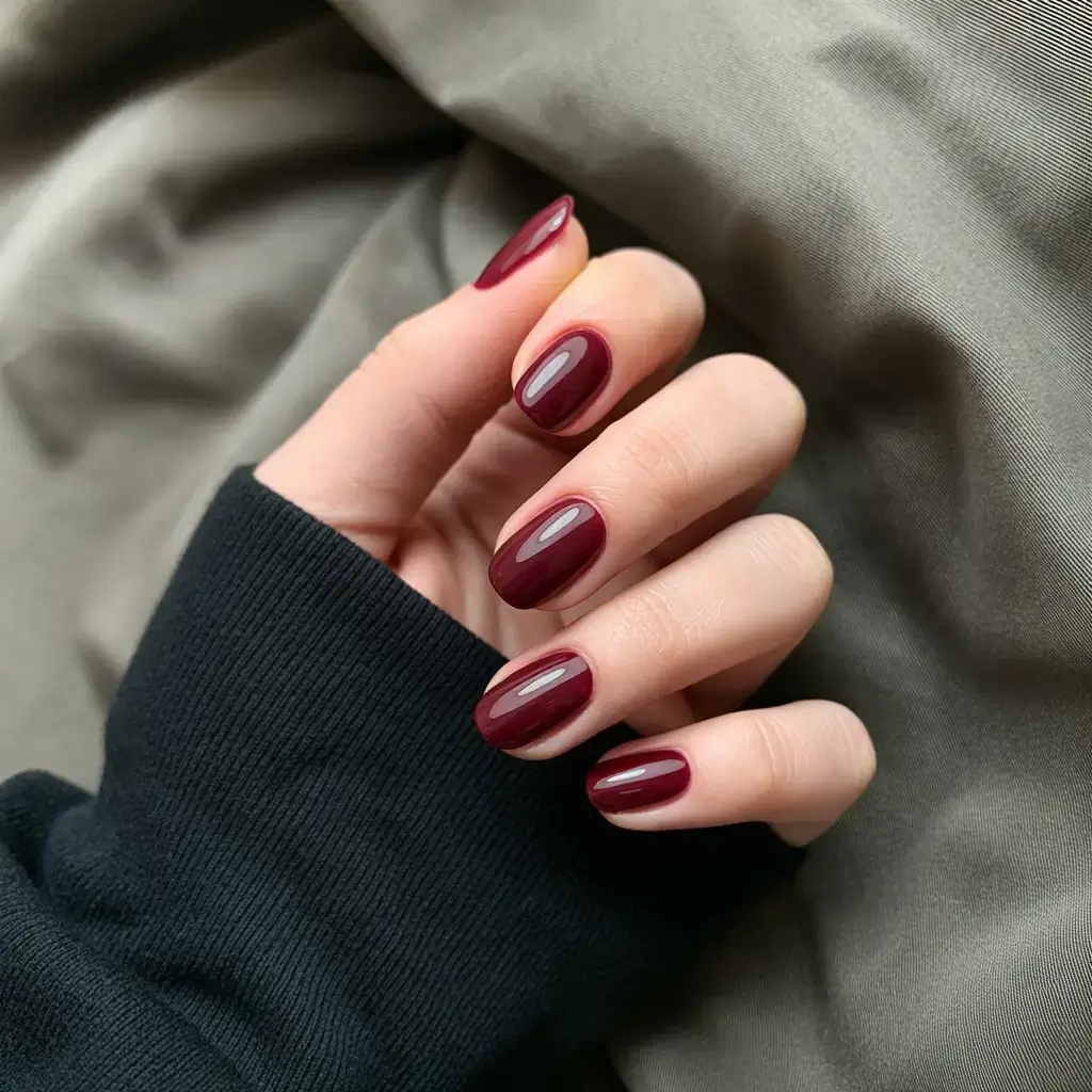 Fall Nail Design and Color for November 2025 Classic Merlot Mood