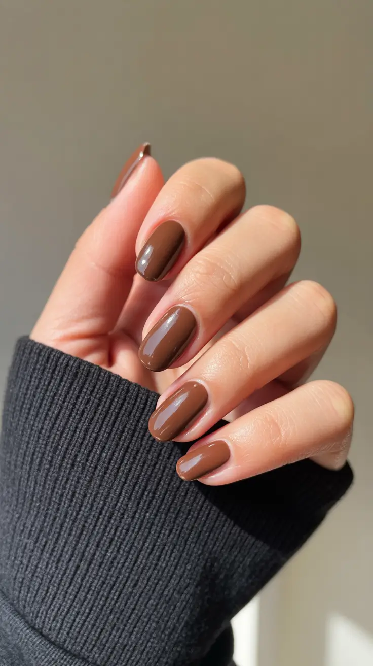 Fall & Winter Nail Colors Trends 2025-2026 Espresso Gloss Classic