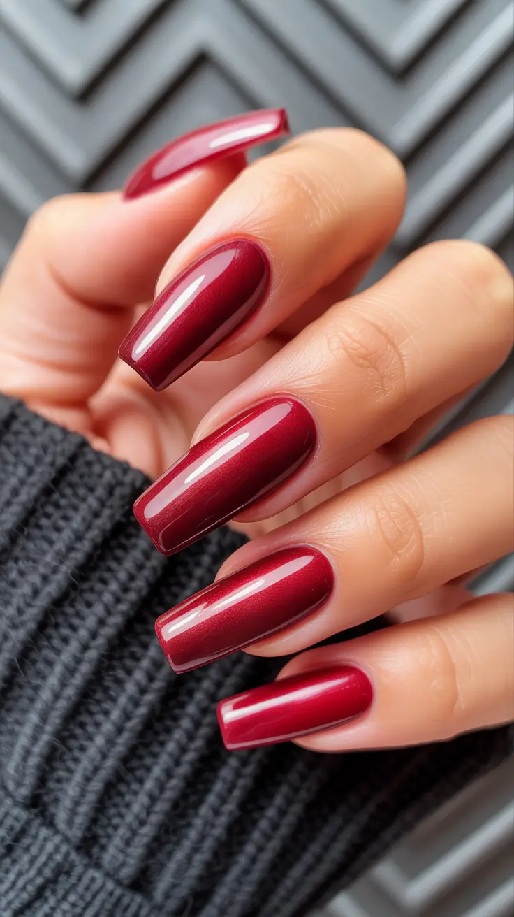 Fall & Winter Nail Colors Trends 2025-2026 Cabernet Red Perfection