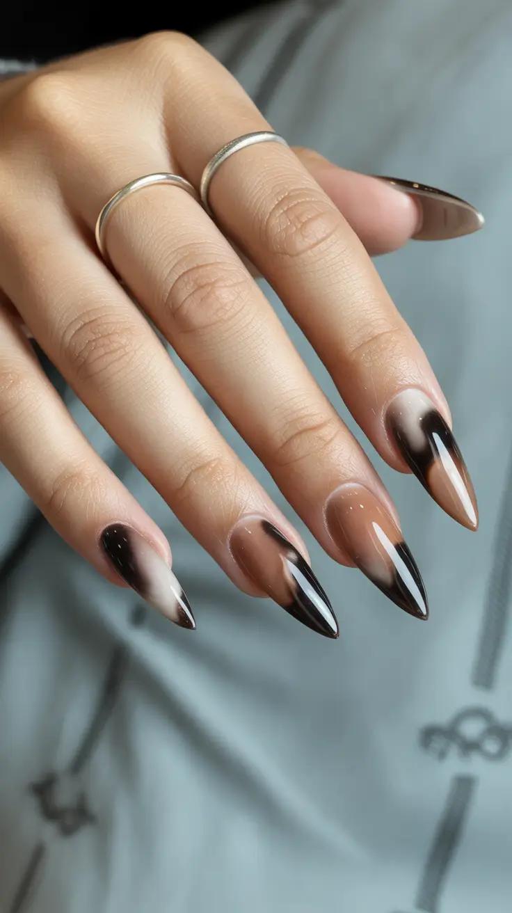 Fall & Winter Nail Colors Trends 2025-2026 Ombre Smoke Tips