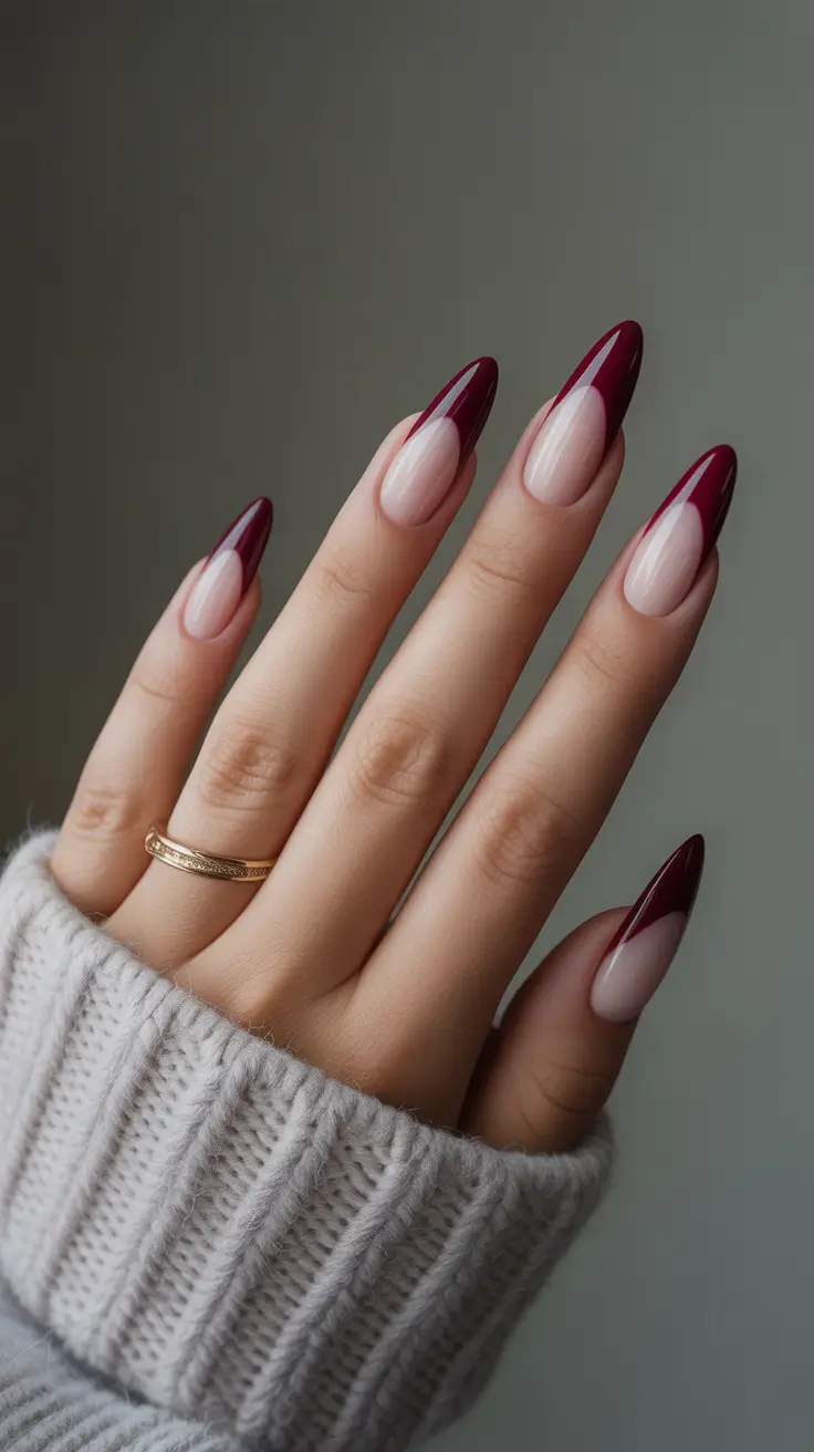 Fall & Winter Nail Colors Trends 2025-2026 Merlot French Modern