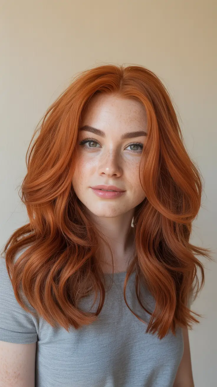 Hair Color Ideas Auburn for Winter 2025-2026 Sunlit Copper Auburn