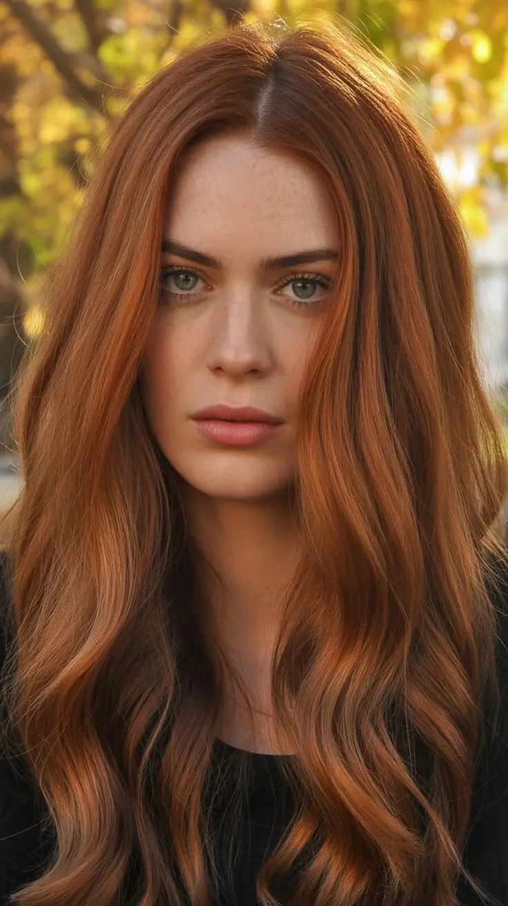 Hair Color Ideas Auburn for Winter 2025-2026 Golden Ember Auburn