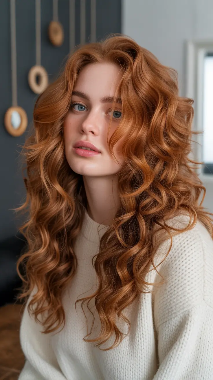Hair Color Ideas Auburn for Winter 2025-2026 Wild Honey Auburn Curls