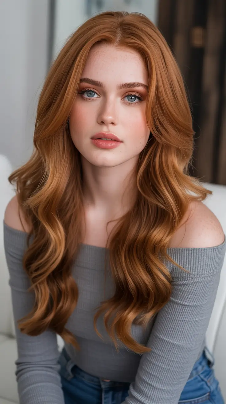 Hair Color Ideas Auburn for Winter 2025-2026 Golden Honey Auburn
