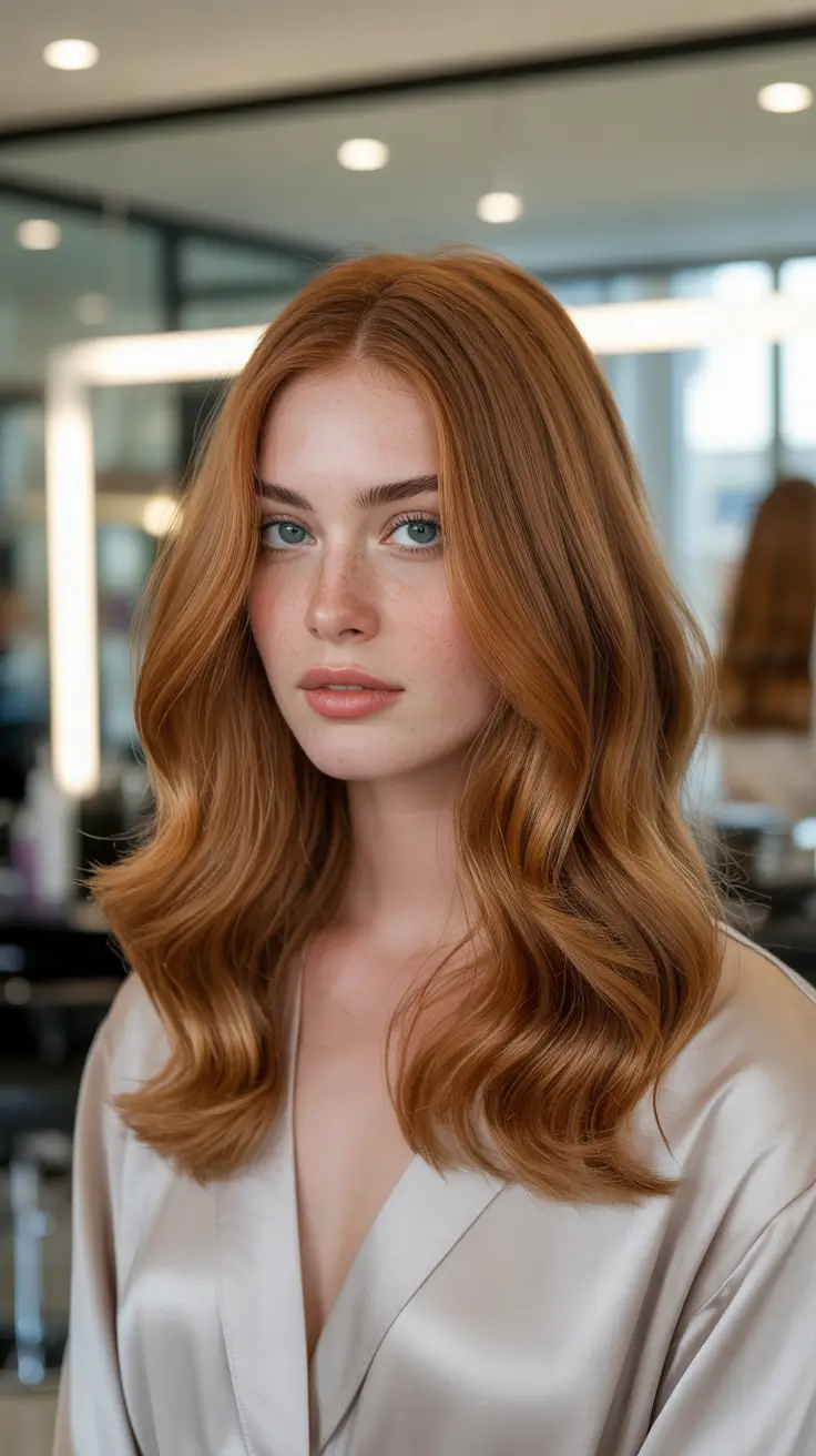 Hair Color Ideas Auburn for Winter 2025-2026 Soft Ginger Reflection