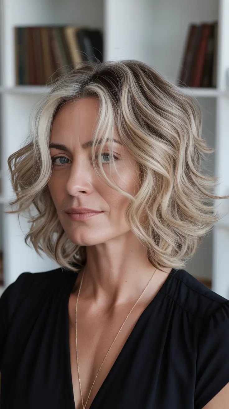 Hair Color & Winter Hairstyles for Women Over 40 2025-2026 Textured Blonde Bob