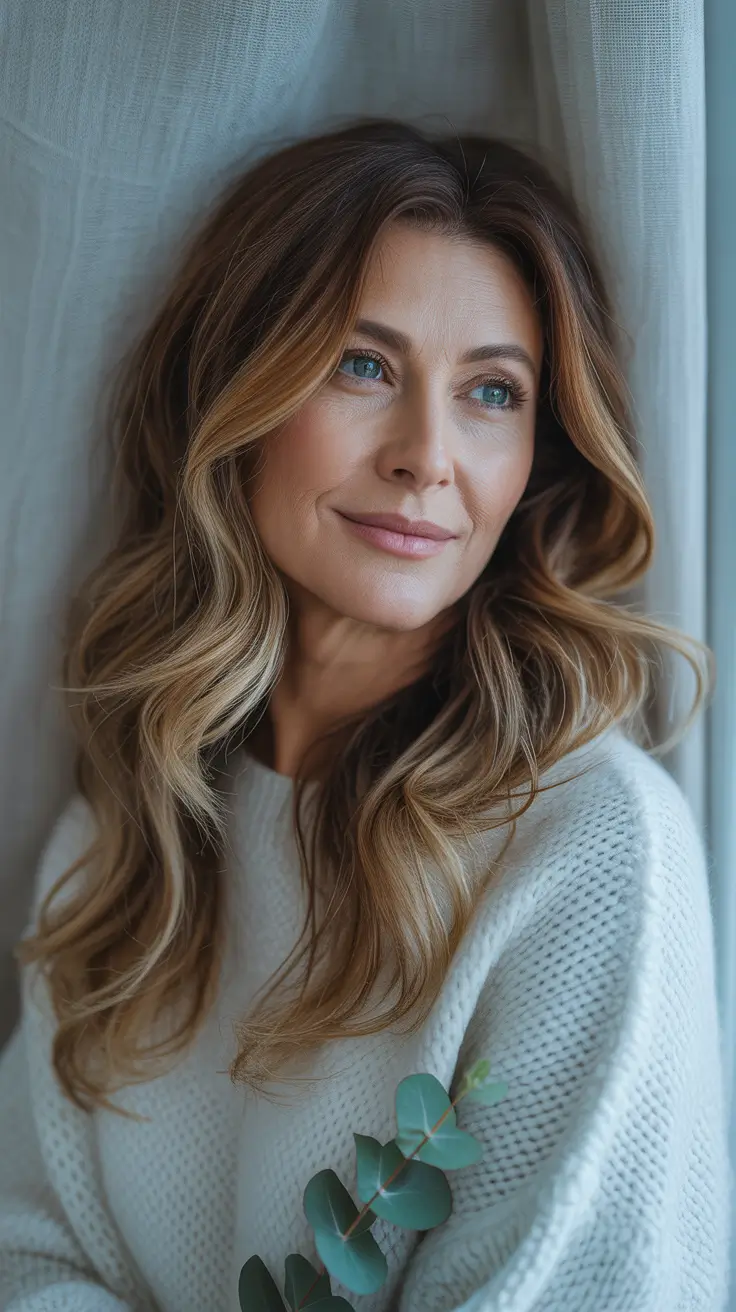 Hair Color & Winter Hairstyles for Women Over 40 2025-2026 Soft Brunette Balayage