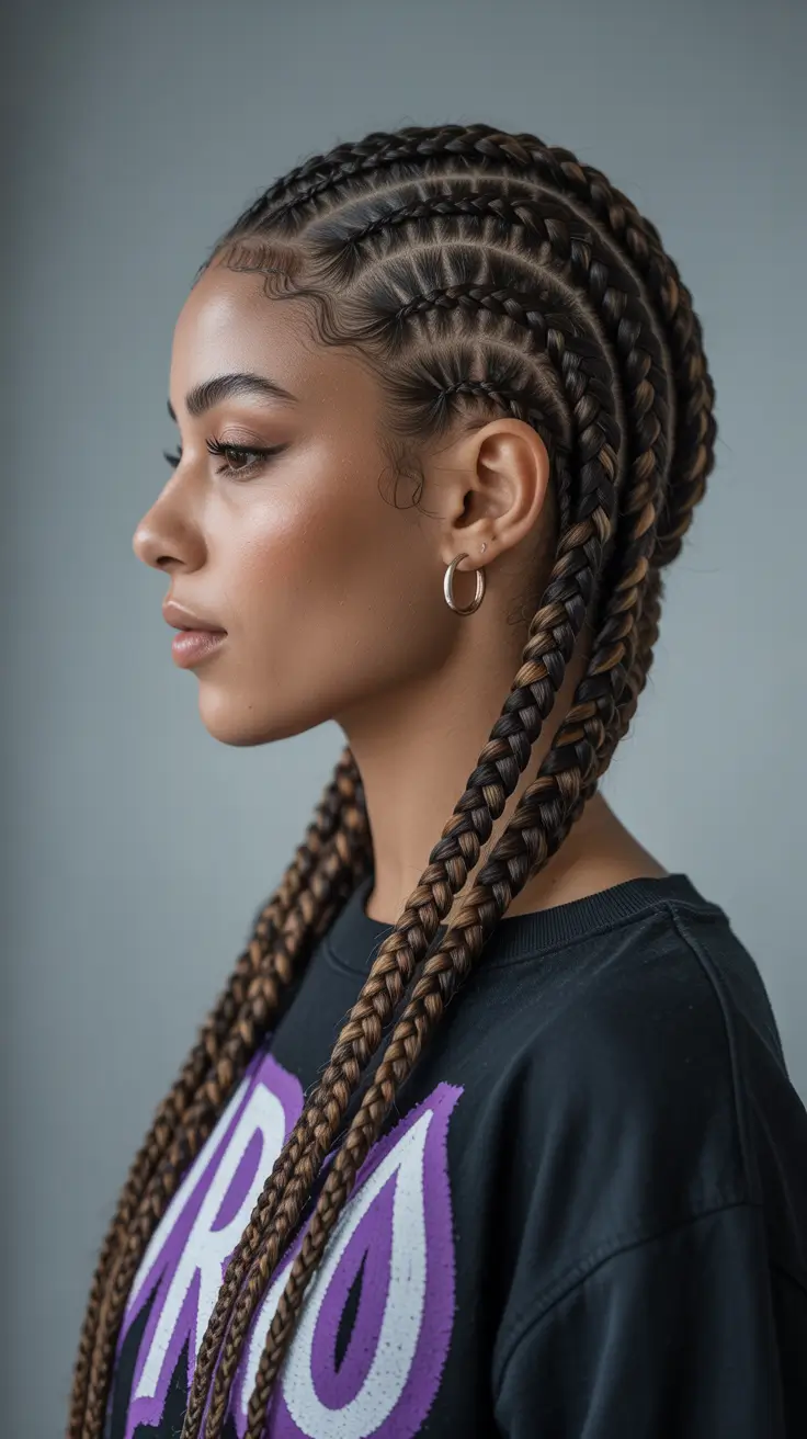 Hairstyles for Black Women Winter 2025-2026 Classic Cornrows with a Modern Twist