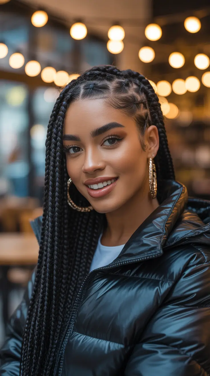 Hairstyles for Black Women Winter 2025-2026 Classic Feed-In Braids with Sleek Finish