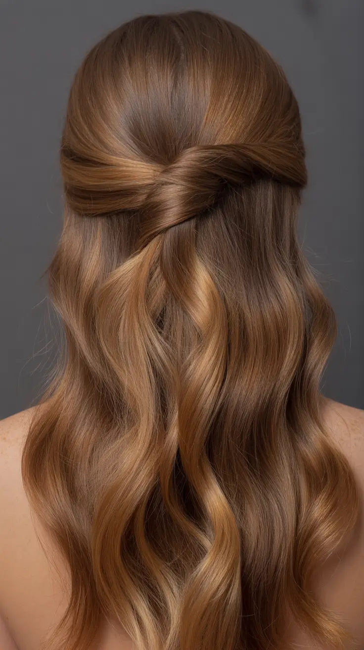 Hairstyles Ideas for Winter 2025-2026 Soft Twisted Half-Up Waves