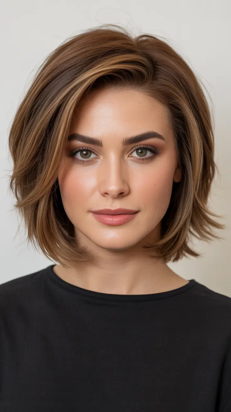 Medium Haircuts Winter 2025-2026 Polished Honey Bob with Volume Lift