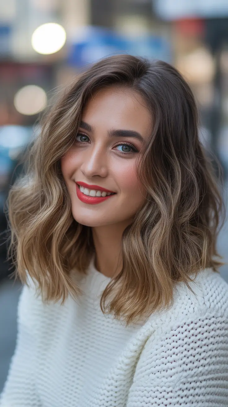 Medium Haircuts Winter 2025-2026 Golden Brunette with Airy Texture
