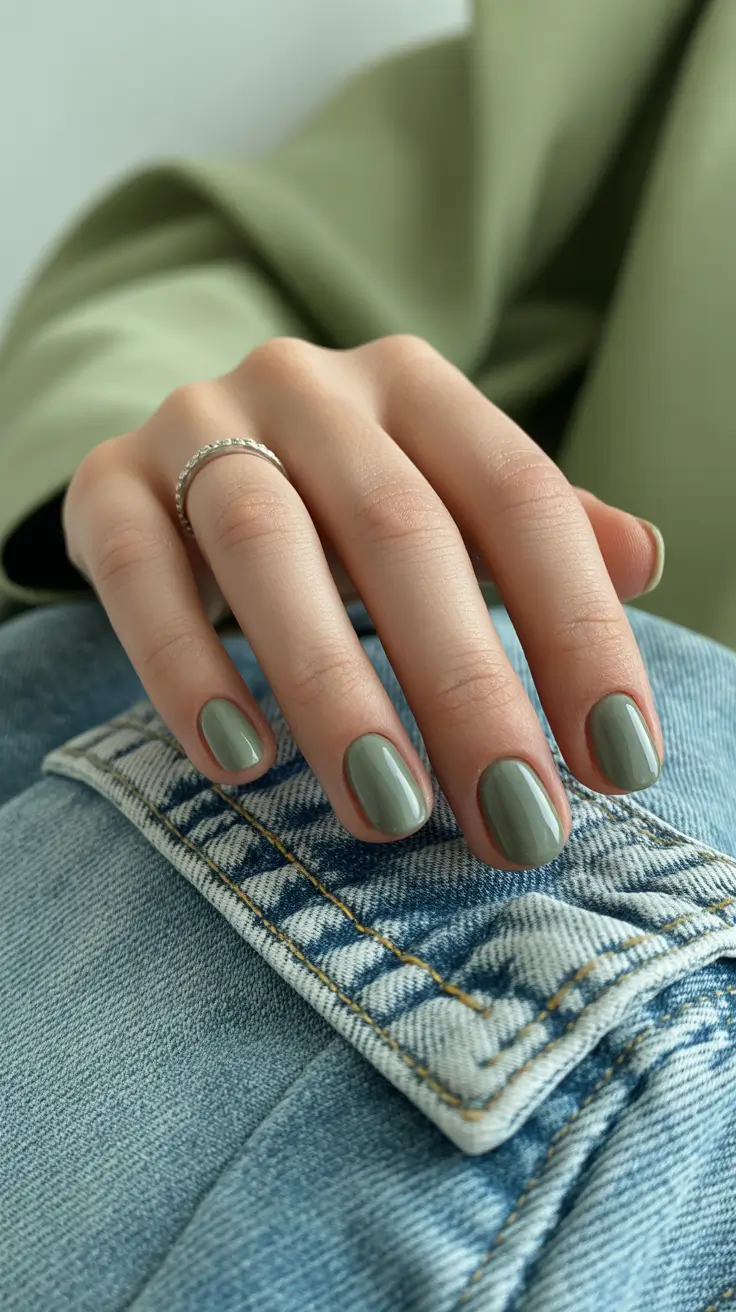 Nail Colors for Winter 2025–2026 Mossy Sage Calm
