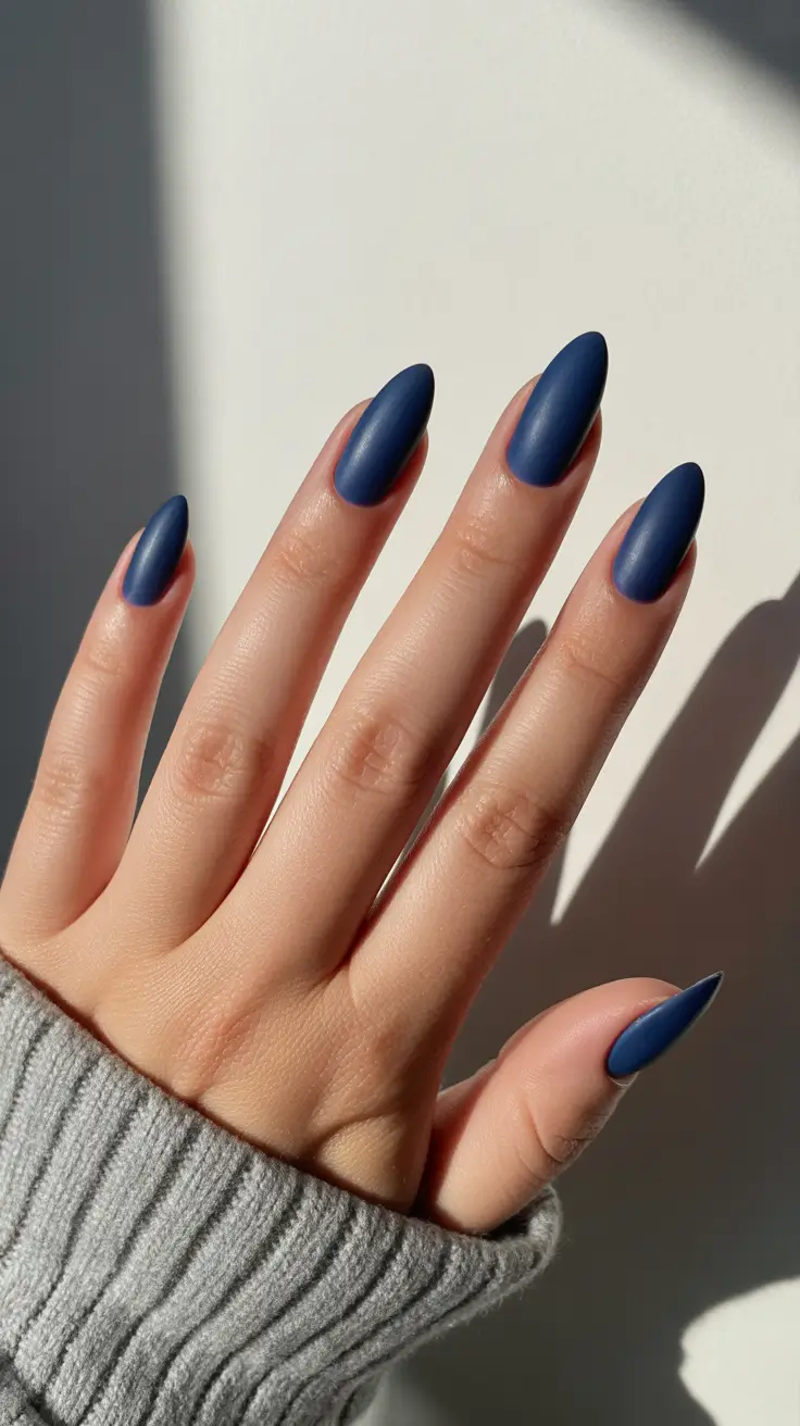 Nail Colors for Winter 2025–2026 Midnight Matte Elegance