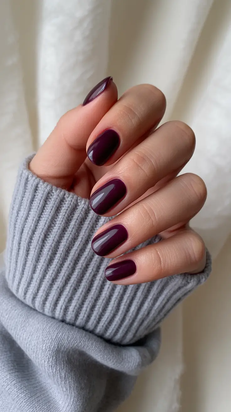 Nail Colors for Winter 2025–2026 Deep Plum Sophistication