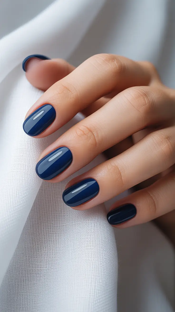 Nail Colors for Winter 2025–2026 Midnight Blue Charm
