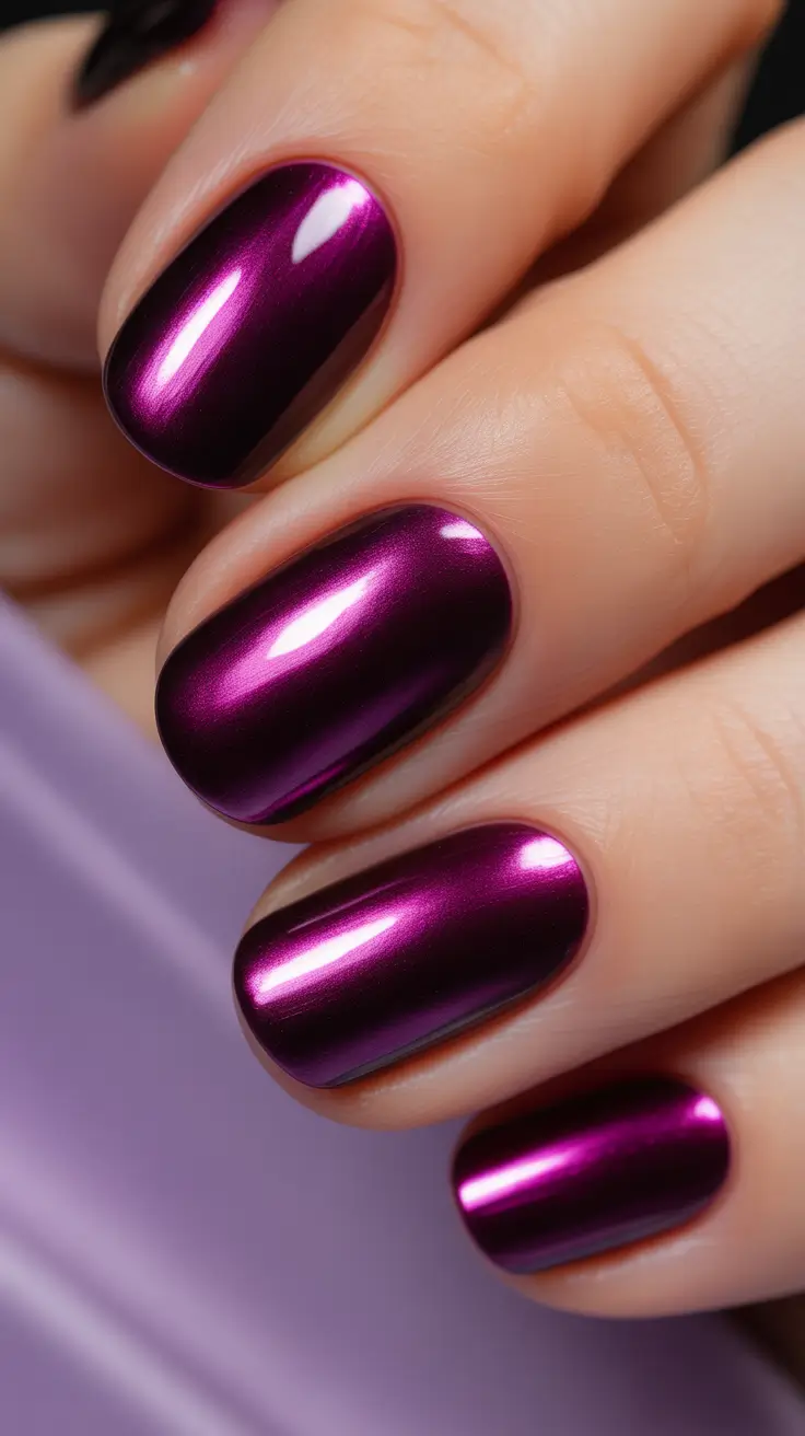 Nail Colors for Winter 2025–2026 Electric Berry Shine