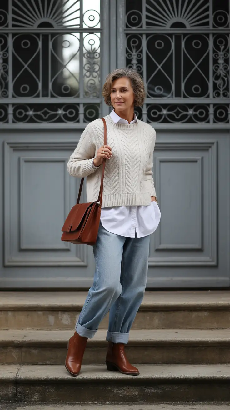 Outfits for Women Over 40 Winter 2025-2026 Laid-Back Chic with a Classic Touch