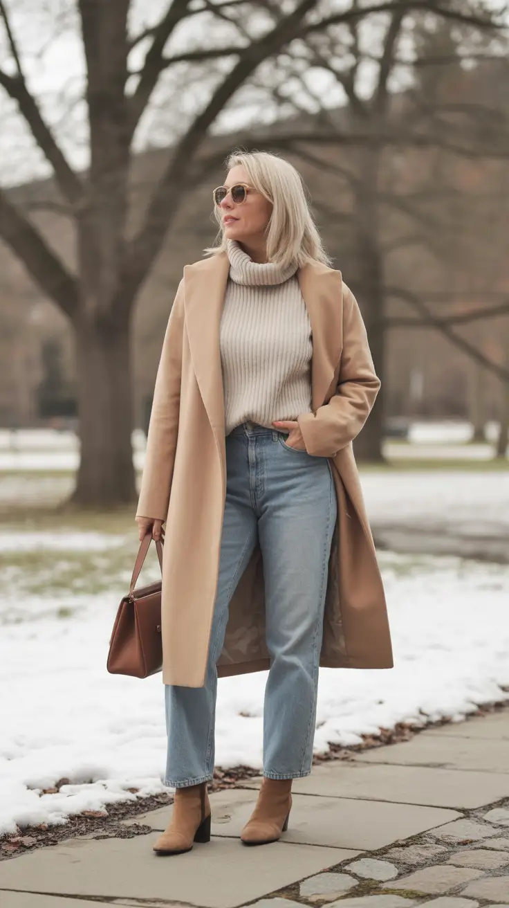 Outfits for Women Over 40 Winter 2025-2026 Warm Neutrals and Effortless Layers