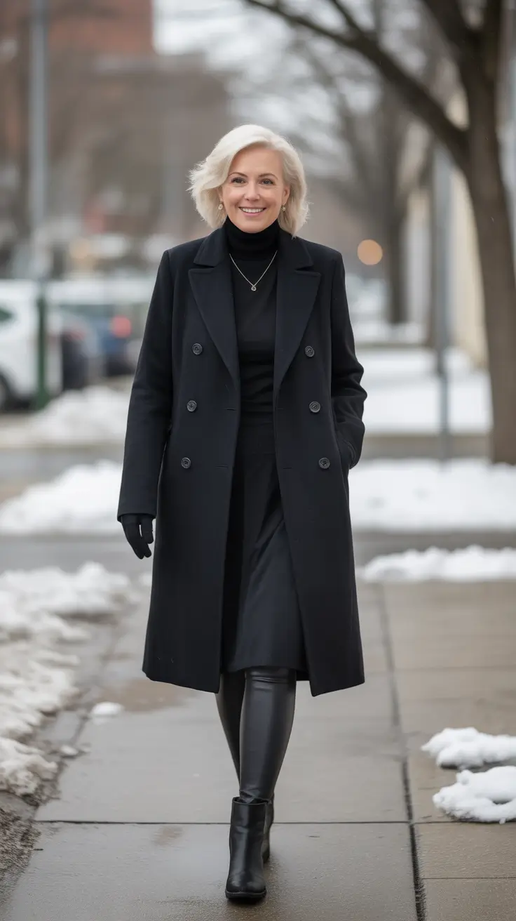 Outfits for Women Over 50 – Modern All-Black Sophistication