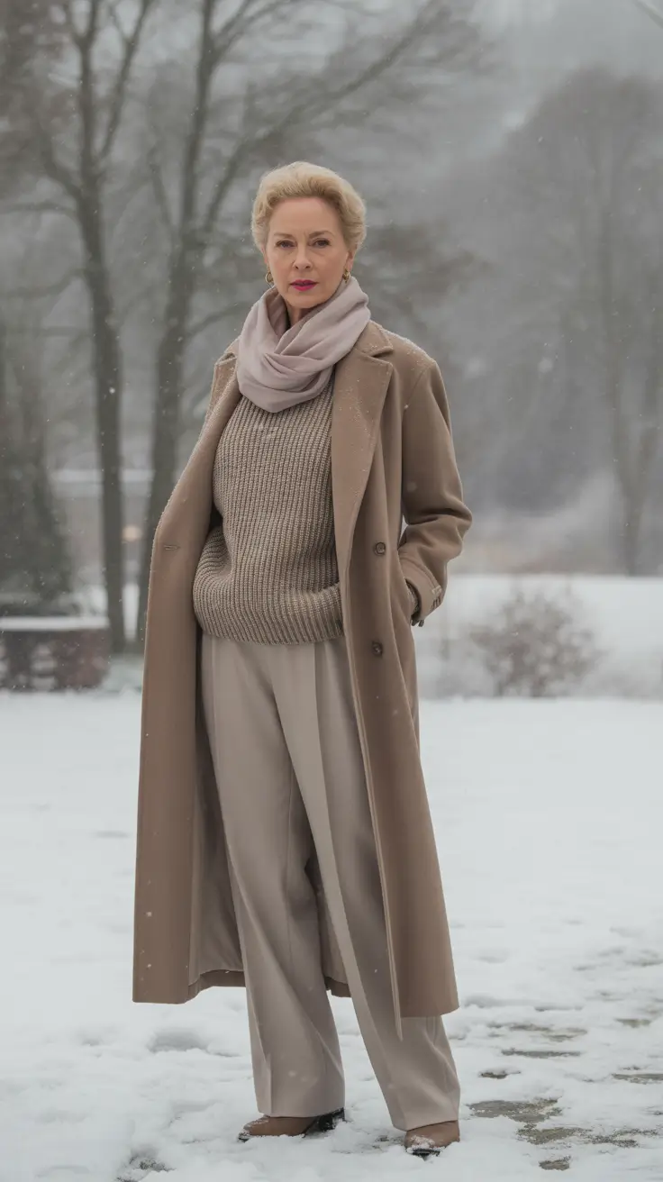 Outfits for Women Over 50 – Winter Neutrals in Motion