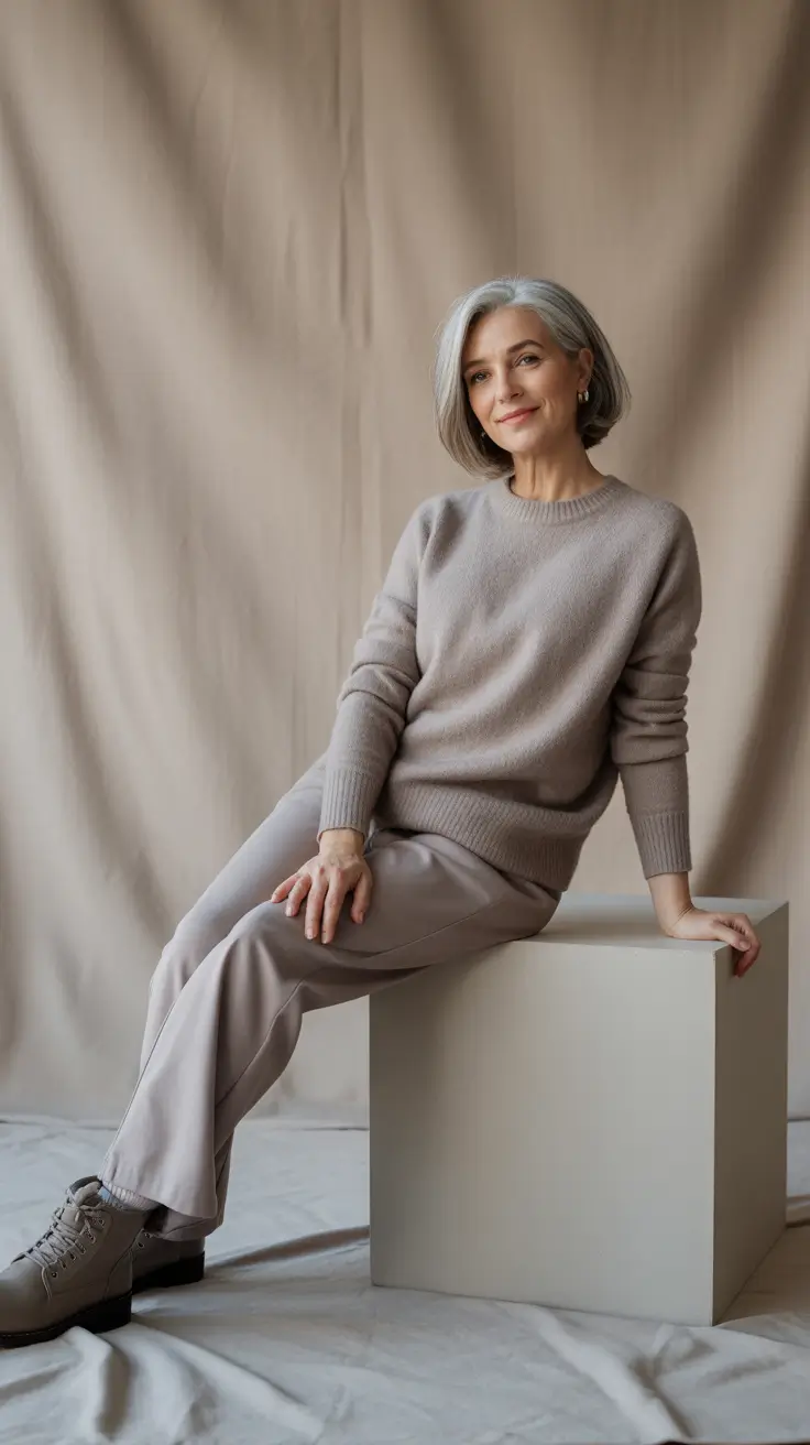 Outfits for Women Over 50 – Soft Monochrome for Minimalist Days
