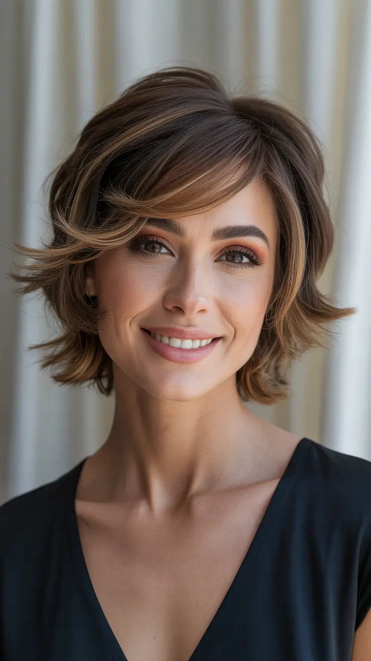Pixie Haircuts Ideas for Winter 2025–2026 Soft Layered Pixie-Bob with Subtle Warm Highlights